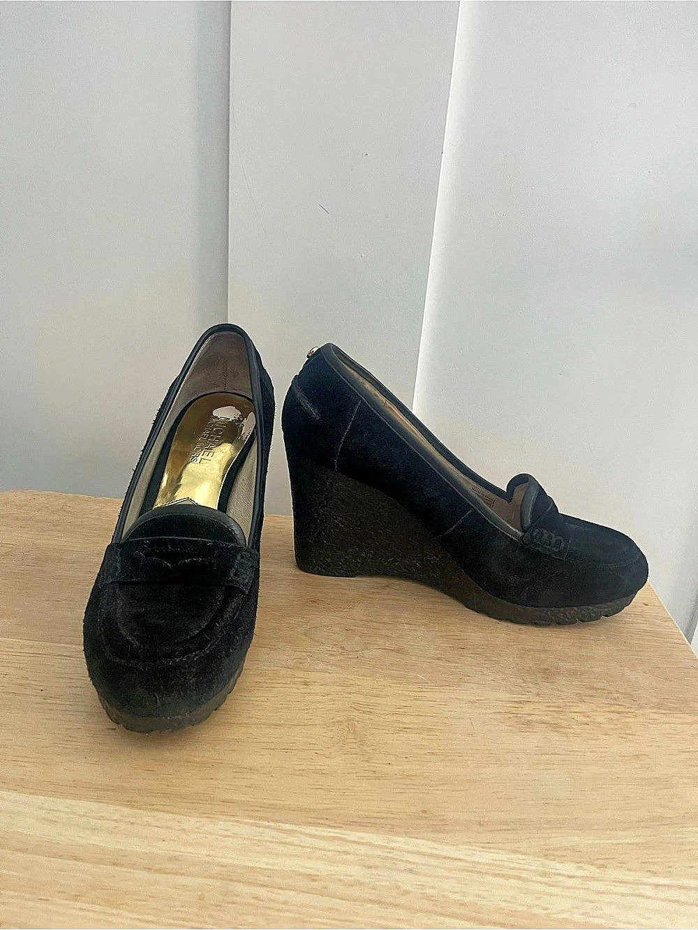 Michael Kors Black Wedge Loafers